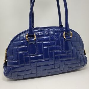 HOBO International purple shiny patent leather large quilted shoulder bag